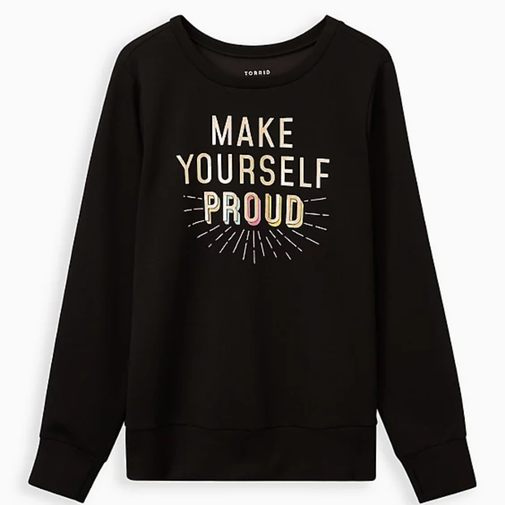 MAKE YOURSELF PROUD BLACK CUPRO ACTIVE SWEATSHIRT Size 1